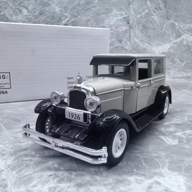 Linyi toy car Klassisches Altes Auto Modell, 1:32, Metall, Grau, ab 18 Jahre - Bild 1