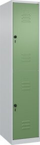 C+P Doppelstock-Spind Classic PLUS mit 1 Abteil, Stahl, Grau/Grün, H x B x T: 185 x 40 x 50 cm - Bild 1