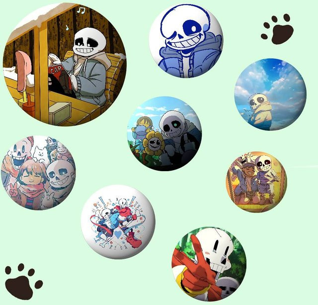 52TOYS Brosche, Metall, Weißblech, H-Undertale Sans Abzeichen - Bild 1