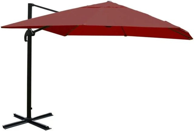 MCW Ampelschirm A96 Gastronomie Sonnenschirm aus Polyester und Alu in Rot, B/T/H: 300 x 300 x 100 cm - Bild 2
