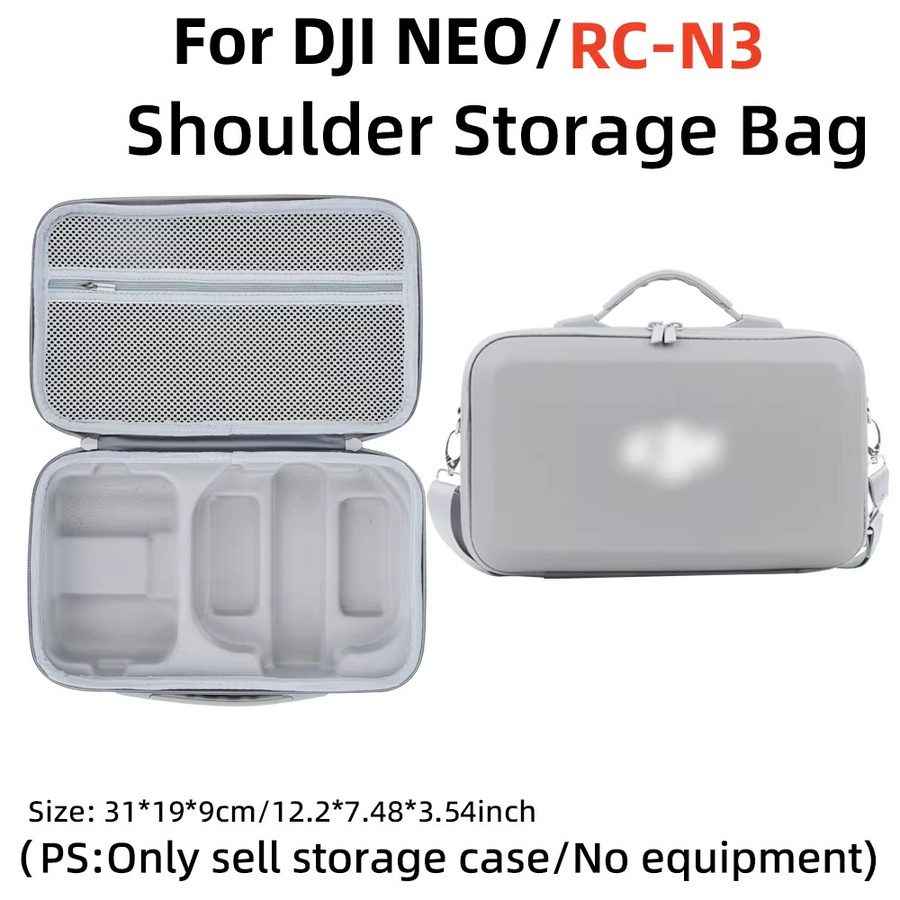 DJI NEO 2 Tragbare Wasserdichte Schultertasche und Handtasche aus PU für RC-N3 und RC 2 Fernsteuerung in Grau - Bild 2