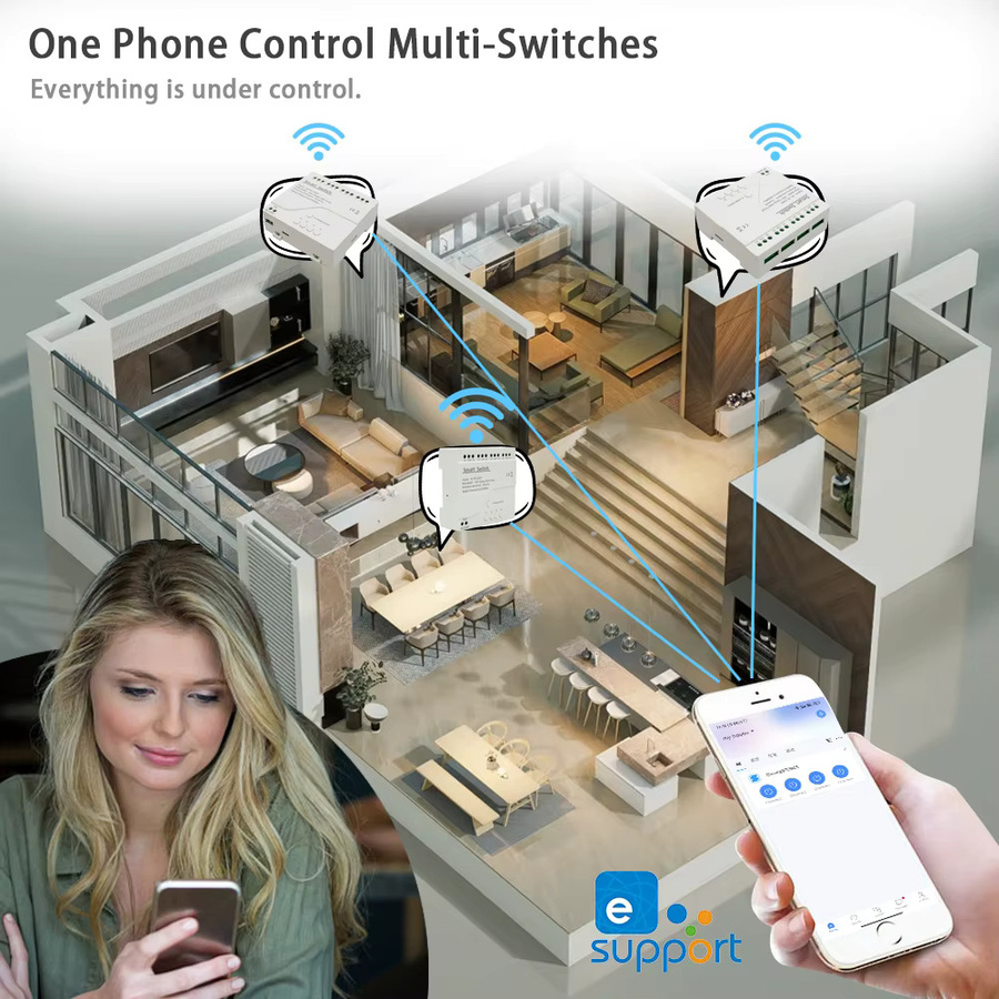 EWELINK WiFi Smart Switch Relais für die Heimautomation mit Trockenkontakt in Weiß - Bild 2