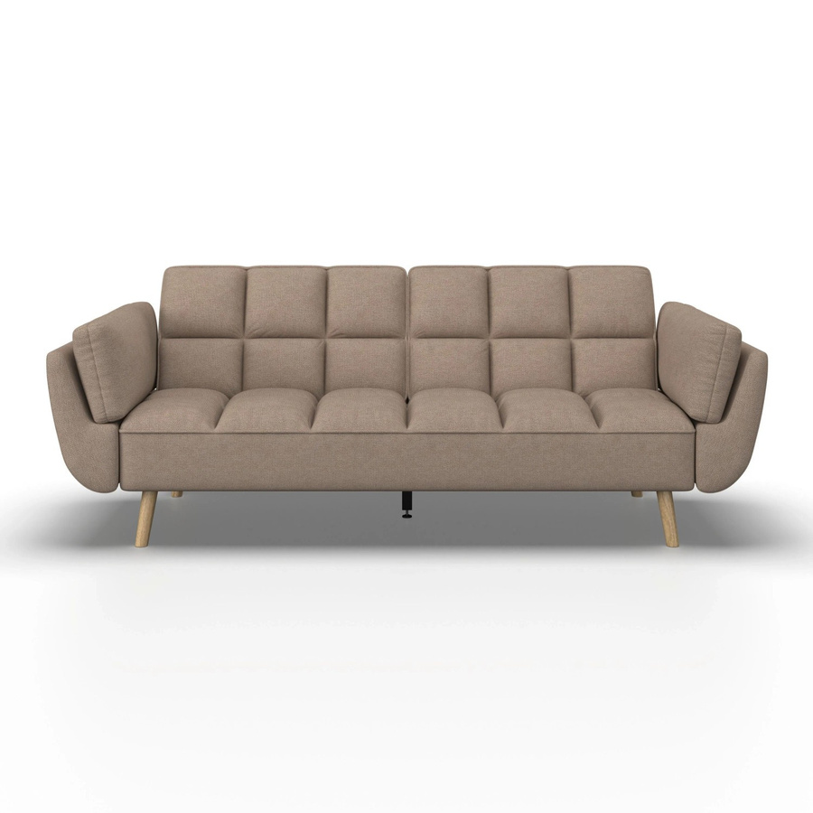 Bessagi Home Schlafsofa Cora Click-Clack in Braun und Beige aus Webstoff mit Holzgestell B/T/H: 212 x 106 x 82 cm - Bild 2