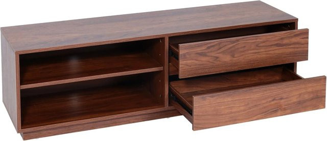 MCW TV-Rack J78 Lowboard Kommode in Walnuss-Optik, B/T/H: 140 x 42 x 40 cm - Bild 2