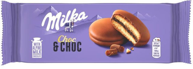 Milka Choc & Choc Biskuitkekse mit Kakaofüllung und Vollmilchschokolade 150 g - Bild 1