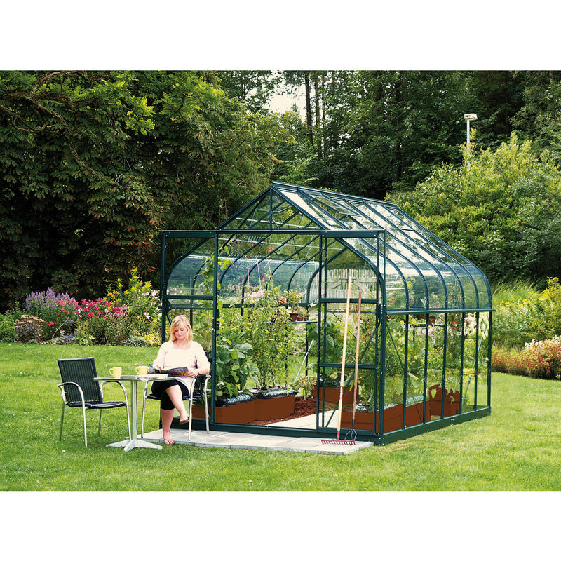 Vitavia Gewächshaus Diana 9900 in Smaragdgrün mit 9,9 m² Fläche und 3 mm ESG-Glas - Bild 2