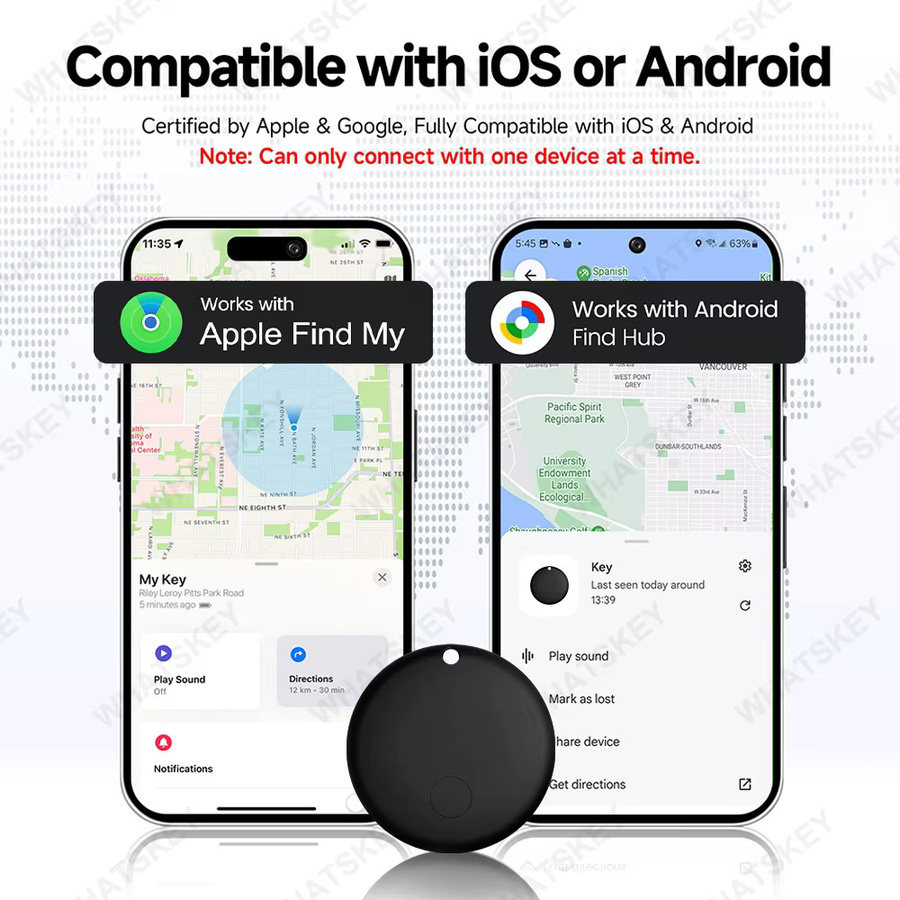 Peocke Dual-System GPS-Tracker für iOS und Android mit Bluetooth, Schwarz - Bild 2