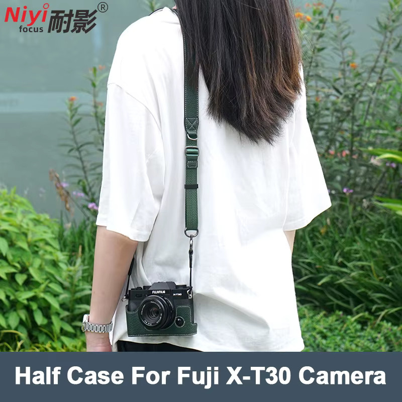 Fujifilm Kamera-Halbtasche im Retro-Litschi-Muster für XT10, XT20, XT30 und XT30II in Grün - Bild 3