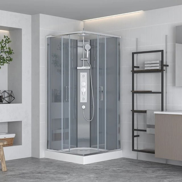 Swiss Aqua Technologies Komplettdusche mit Schiebetür und Duschwanne in Chrom, B/T: 90 x 90 cm - Bild 1