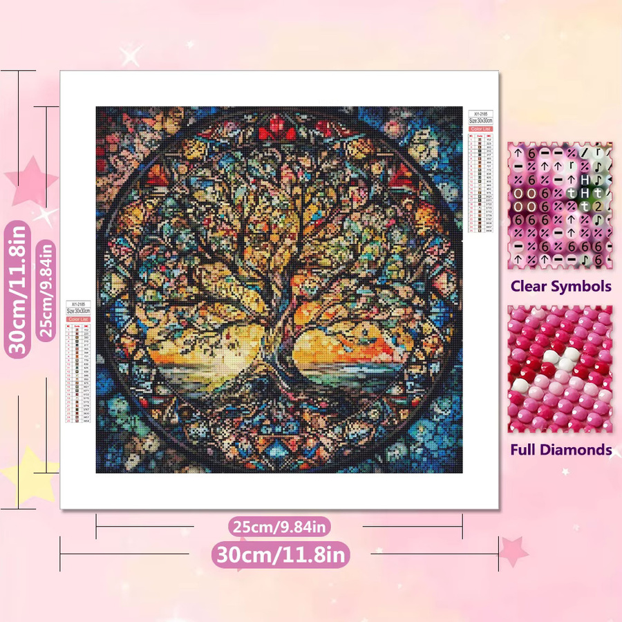 EverShine DIY Diamantmalerei Landschaft mit Bäumen und Blättern, 5D Mosaik Wanddekoration in Multicolour mit runden Bohrern - Bild 2