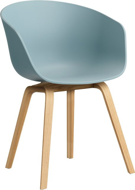 HAY About A Chair AAC 22 mit Armlehnen in Blau aus Polypropylen und Holz - Bild 1
