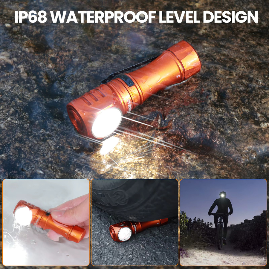 Wurkkos HD10 Mini-Stirnlampe in Schwarz mit 1200 lm, wiederaufladbare LED-Taschenlampe mit IP68 Wasserdichtigkeit und Anduril 2.0 - Bild 3
