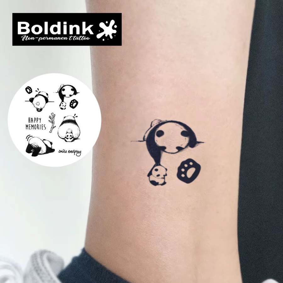 Boldink Temporäres Panda-Tattoo, wasserfest, semi-permanent - Bild 2