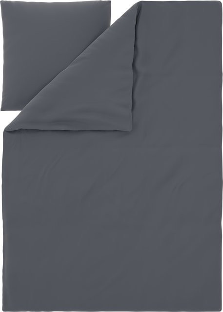 LIVARNO Bettwäsche-Set aus Mikrofaser in Grau mit Kissenbezug und Deckenbezug, B/H: 155 x 220 cm und 80 x 80 cm - Bild 1