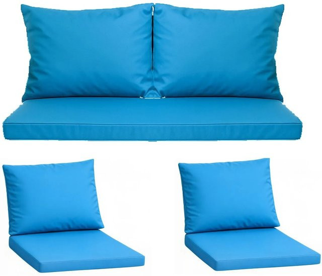 Setgarden Komfort Gartenloungekissen Set für Technorattan-Sofas und Sessel, Blau, 1-teilig, B: 100 cm, T: 60 cm - Bild 1