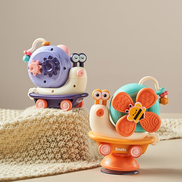 Schnecke Windmühle Spielzeug Auto, Spinner mit Saugnapf, Orange, Bunt / Mehrfarbig - Bild 1