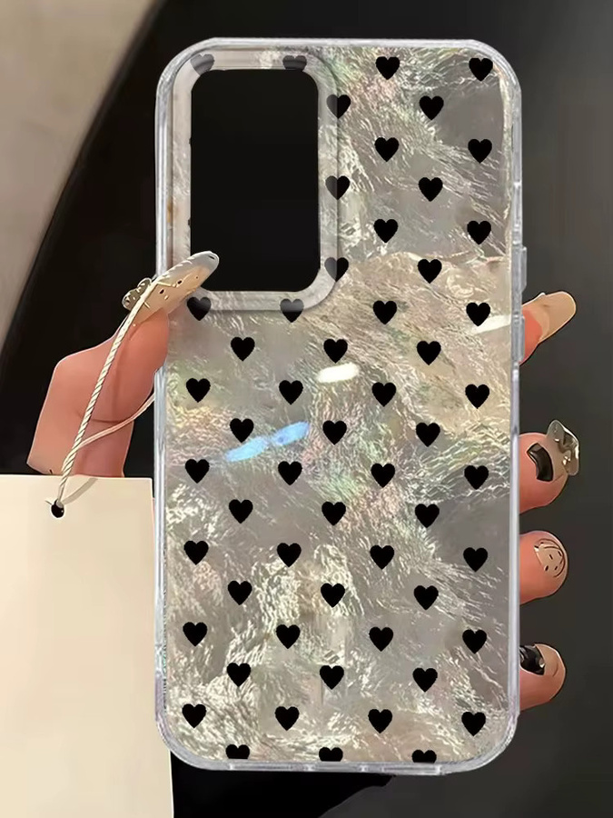 Schwarze Handyhülle mit Herz-Motiv für Samsung Galaxy A-Serie Soft Cover - Bild 3