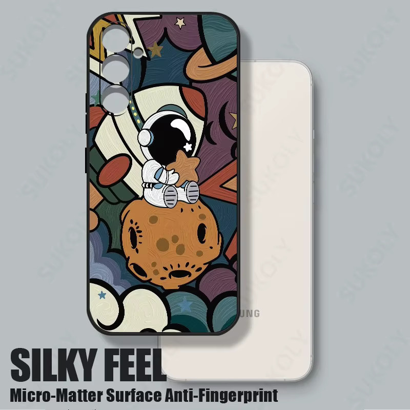 Stoßfeste Samsung Handyhülle mit Astronauten Muster in Multicolour für Galaxy S24 Ultra, S23, S21 FE, A53 und A54 - Bild 5