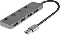 Lindy 4 Port USB 3.0 Hub mit einzeln schaltbaren Ein-/Ausschaltern in Grau - Bild 1