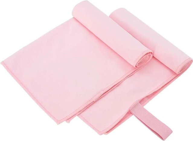 vidaXL Sporthandtücher 2er-Set Rosa, schnelltrocknende Mikrofaser mit Aufhängeschlaufe, B: 50 cm, H: 30 cm - Bild 1