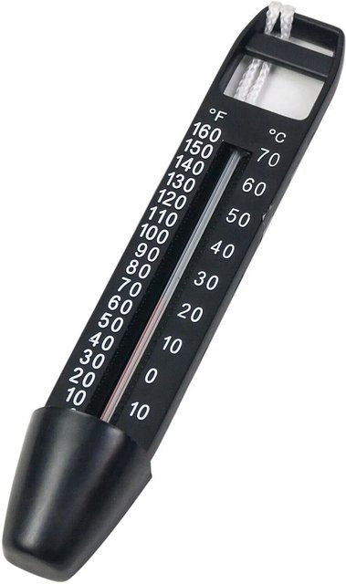 Summer Fun Pool Thermometer zur Wassertemperaturmessung Schwarz B/T/H: 24,2 x 3,2 x 4,7 cm - Bild 1