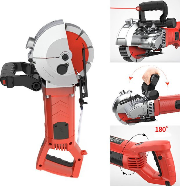 ZJMZYM KCJ-001 Handgeführter Elektrischer Wandfräser 220V Lasergeführte Schlitzmaschine für Ziegelwand und Beton in Rot - Bild 1