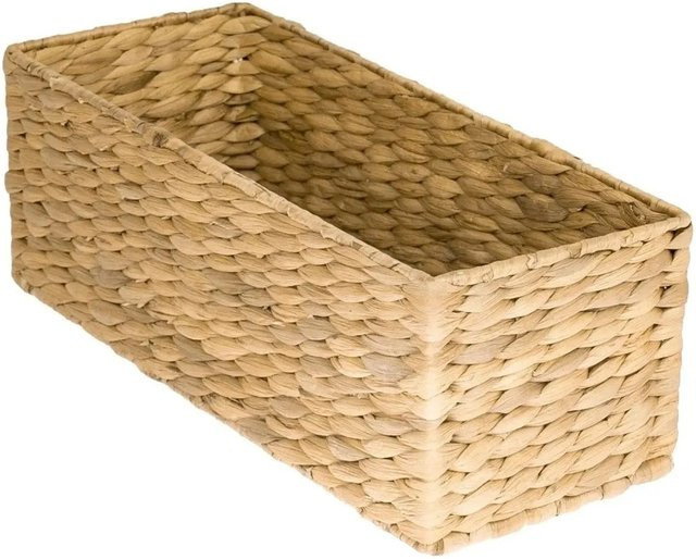 HMF Aufbewahrungskorb für das Badezimmer aus geflochtener Wasserhyazinthe in Beige, B/T/H: 38 x 15 x 14 cm - Bild 1