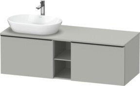 Duravit Waschtischunterschrank D-Neo Wandhängend in Schwarz und Grau mit 2 Türen und internen Regalen, Breite: 140 cm, Tiefe: 55 cm, Höhe: 45,9 cm - Bild 1