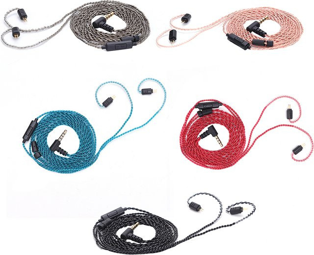 VODOOL 2-Pin Kopfhörerkabel mit Mikrofon und 3,5 mm Klinkenstecker aus Einkristall-Kupfer, Länge: 1,2 m, kompatibel mit Weston 1964 UE3X UE18 W4R - Bild 1