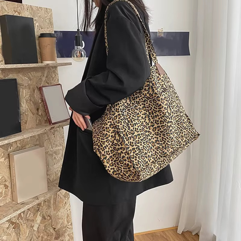 Yogodlns Umhängetasche Leinwand, Leopard, Damen - Bild 2