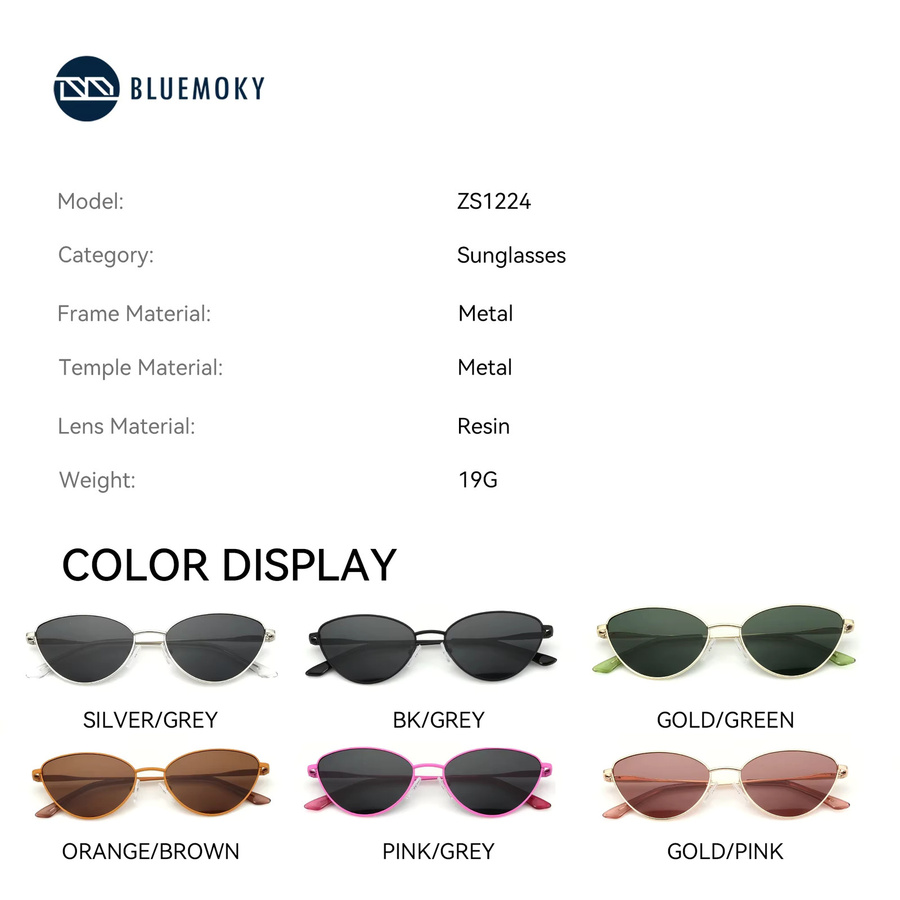 BLUEMOKY Cat-Eye Sonnenbrille, Metall, Vollrand, Damen, polarisiert - Bild 3