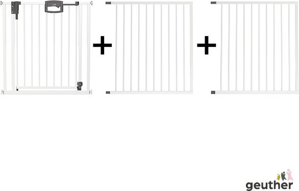 Geuther Tür- und Treppenschutzgitter Easylock Plus aus Metall zum Klemmen, erweiterbar, Breite: 224,5 cm - 232,5 cm - Bild 1