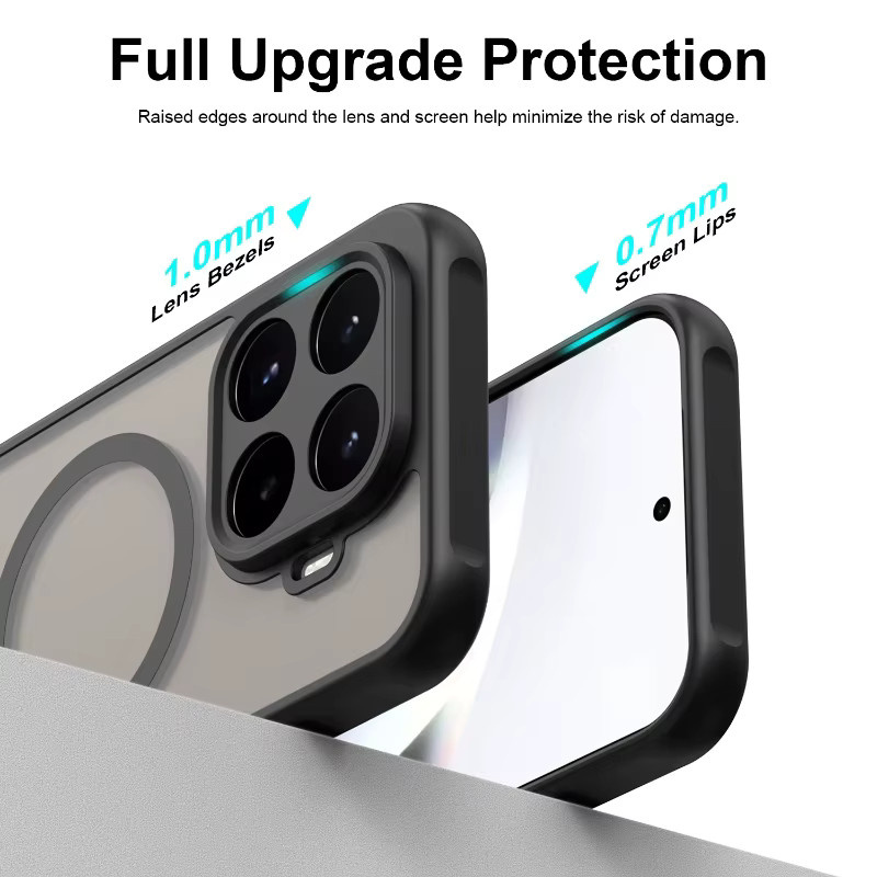 Matte magnetische MagSafe Handyhülle für Xiaomi 17 Pro Max 15 Ultra 17T 15T 14T Redmi Note 15 14 13 Pro in Schwarz - Bild 4
