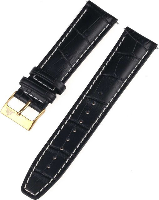 Rothenschild Uhrenarmband Leder, 22 mm, schwarz, goldene Schließe - Bild 1