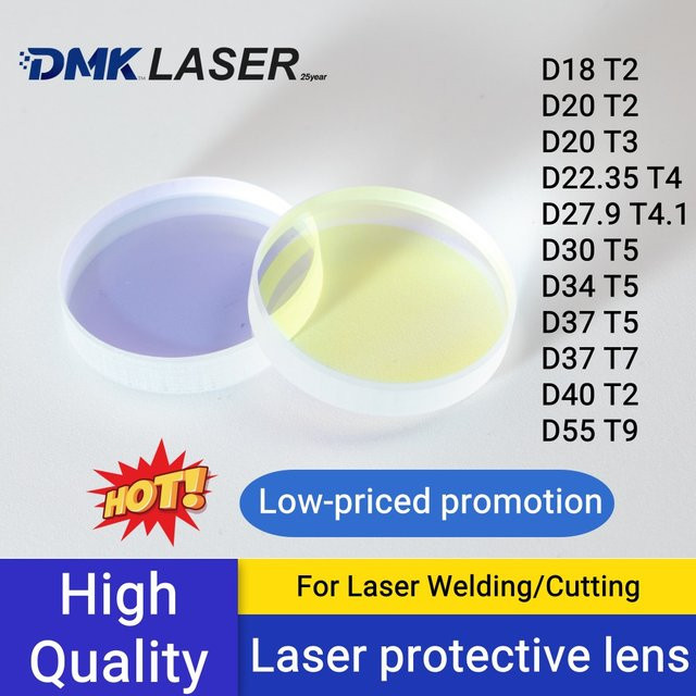 DMK Laserschneidschutzlinse S1 aus Fused Quartz für 1064nm, transparent, 37x7 mm - Bild 1