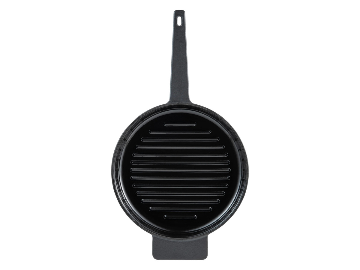 MASTERPRO Eternal Grillpfanne aus Gusseisen mit Emaille, Schwarz, Durchmesser: 25 cm - Bild 2