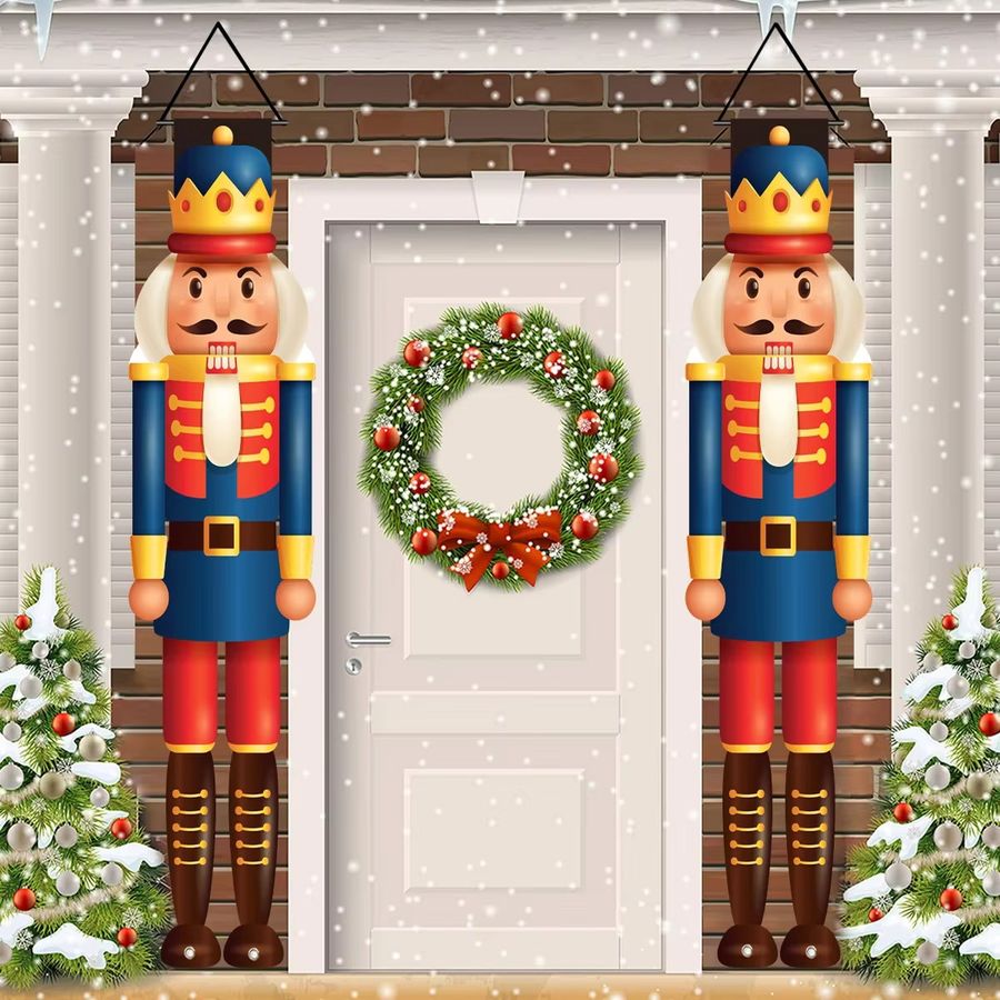 VIKAMA Paar Walnusssoldaten Weihnachts-Türpaare zur Dekoration - Bild 3