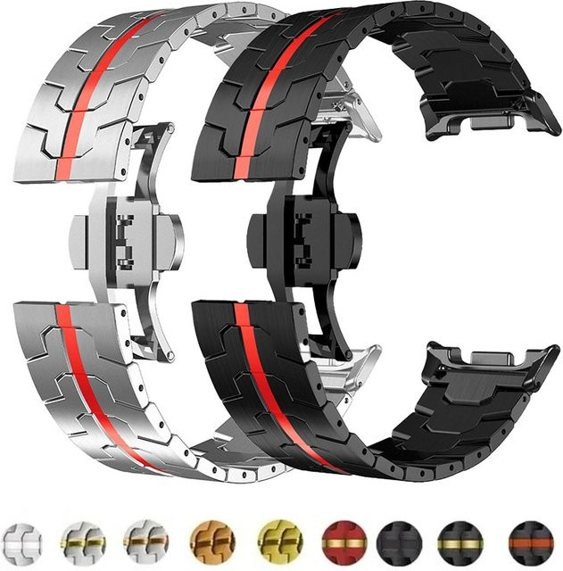 OAKCHARM Uhrenarmband Edelstahl, Schwarz, Samsung Galaxy Watch 8 44 mm 47 mm - Bild 1