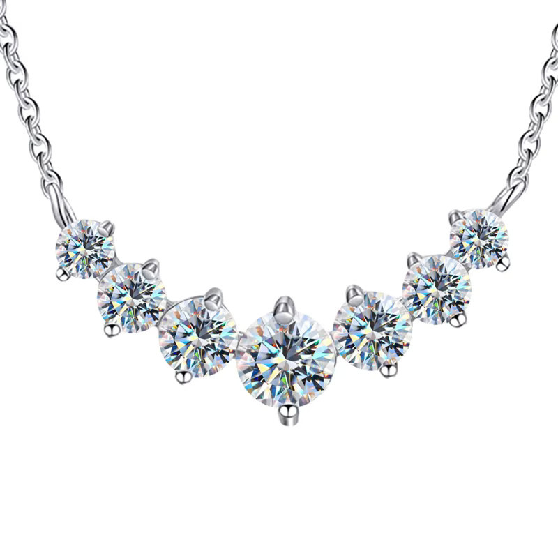 DWJ Halskette, 925 Silber, Moissanit, Diamant, Damen - Bild 2