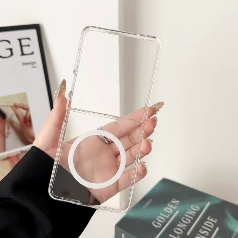 Transparente MagSafe Schutzhülle mit magnetischer Autohalterung für Samsung Galaxy Z Flip 8, Z Flip 7 und Z Flip 6, stoßfeste Hartschale mit mattem Handgefühl - Bild 4