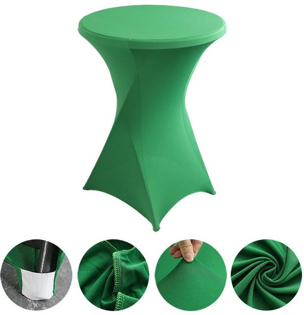 ChicFashion 5er Set elastische Stretch Tischdecke für Cocktailtische in Grün, B/T/H: 80 x 110 cm - Bild 1