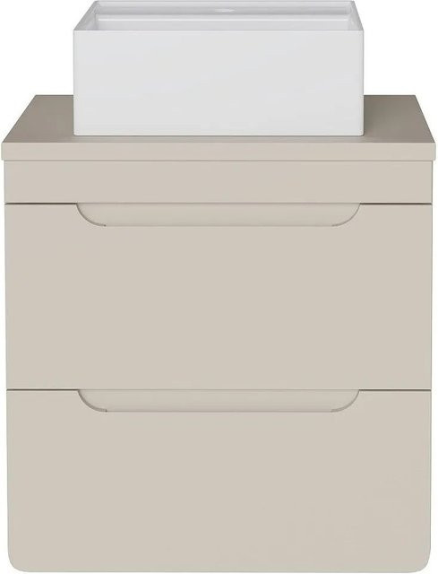 Vente-unique Einzelwaschtisch Aruba aus Keramik in Beige, Breite: 60 cm, Tiefe: 46 cm, Höhe: 59 cm - Bild 1