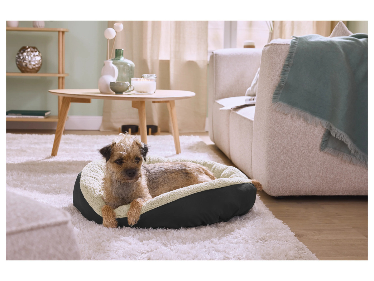 ZOOFARI Hundebett Kuschelbett rund aus Polyester in Schwarz und Weiß - Bild 2