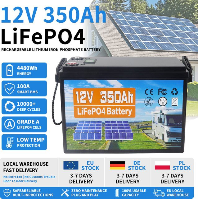 Likctt 12V 350Ah LiFePO4 Batterie, 4480Wh Deep-Cycle Lithium-Eisenphosphat-Batterie - Bild 1