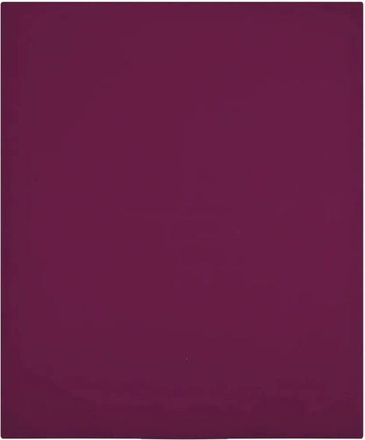 vidaXL Spannbettlaken Jersey aus Baumwolle in Bordeauxrot, B/T: 90 x 200 cm - Bild 1