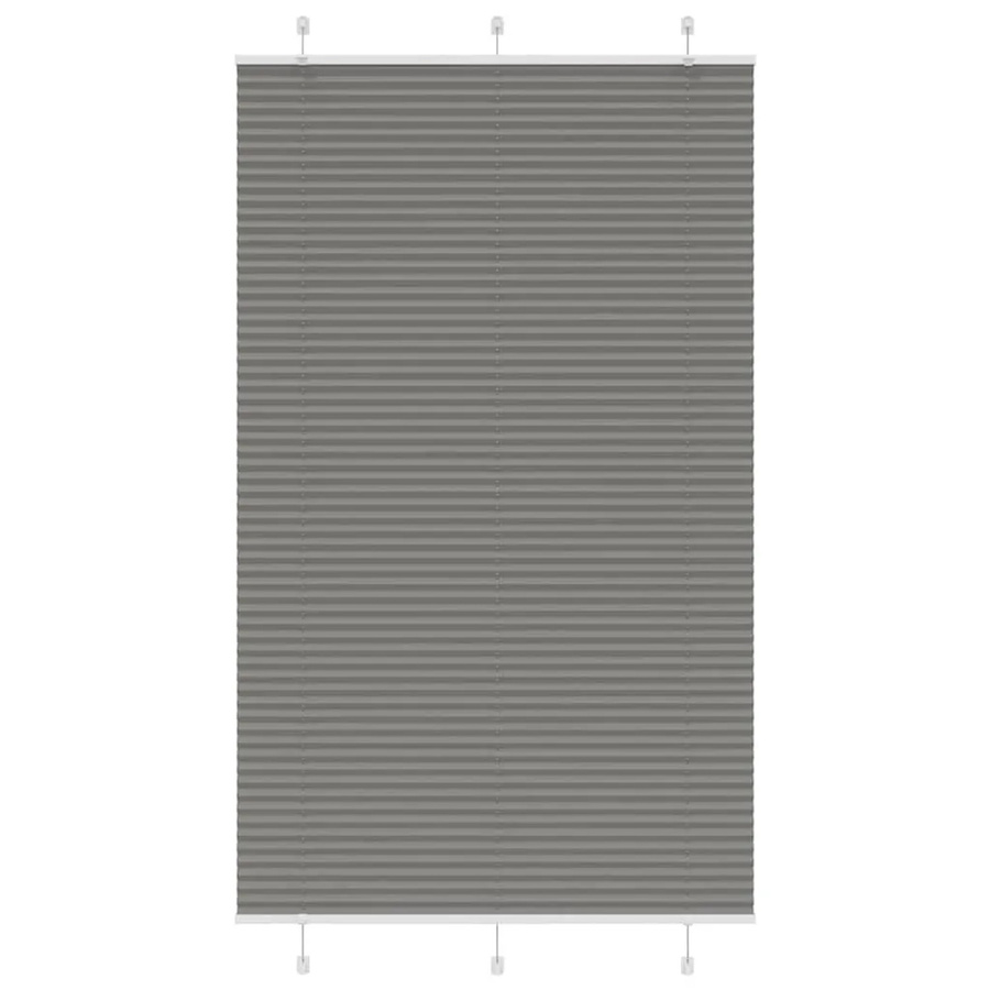 vidaXL Plissee Anthrazit semi-transparent aus Polyester B: 115 cm, H: 200 cm - Bild 2