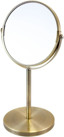 Euroshowers Tischkosmetikspiegel aus Messing in Gold mit 3x Vergrößerung, Durchmesser: 16 cm
