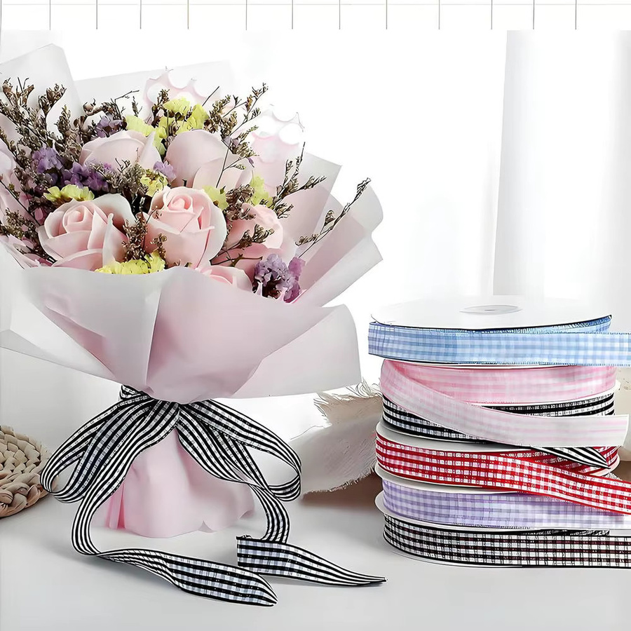 SUNEEYDAY Gingham-Karo-Band mit Karomuster in Multicolour, Breite: 10 mm, Länge: 45,72 m - Bild 1
