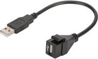 Digitus USB 2.0 Keystone-Einbaumodul USB-A auf USB-A, Schwarz - Bild 1