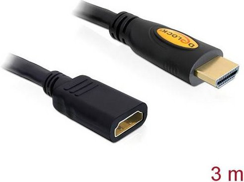 Delock HDMI Verlängerungskabel mit Ethernet 4K UHD Schwarz 3,00 m - Bild 1